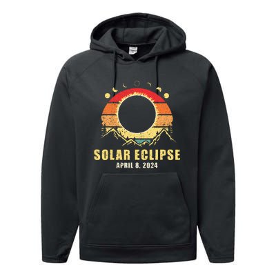 Solar Eclipse 2024 Total Solar Eclipse April 8 2024 Performance Fleece Hoodie