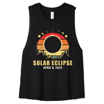 Solar Eclipse 2024 Total Solar Eclipse April 8 2024 Women's Racerback Cropped Tank