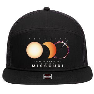 Solar Eclipse 2024 Missouri Total Eclipse American Graphic 7 Panel Mesh Trucker Snapback Hat