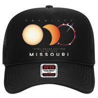 Solar Eclipse 2024 Missouri Total Eclipse American Graphic High Crown Mesh Back Trucker Hat