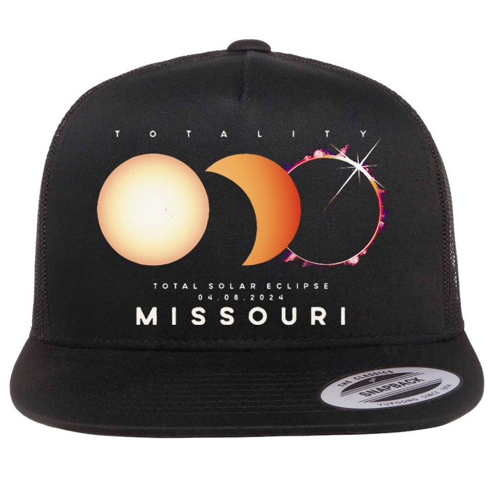 Solar Eclipse 2024 Missouri Total Eclipse American Graphic Flat Bill Trucker Hat