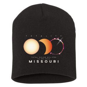 Solar Eclipse 2024 Missouri Total Eclipse American Graphic Short Acrylic Beanie