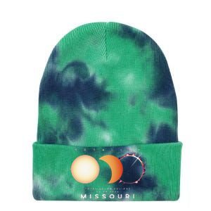 Solar Eclipse 2024 Missouri Total Eclipse American Graphic Tie Dye 12in Knit Beanie