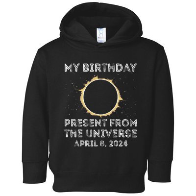 Solar Eclipse 2024 Birthday Present 4.8.24 Totality Universe Toddler Hoodie