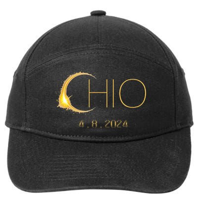 Solar Eclipse 2024 Total Solar Eclipse State Ohio 7-Panel Snapback Hat