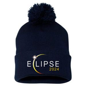 Solar Eclipse 2024 Total Solar Eclipse 4.08.24 Pom Pom 12in Knit Beanie