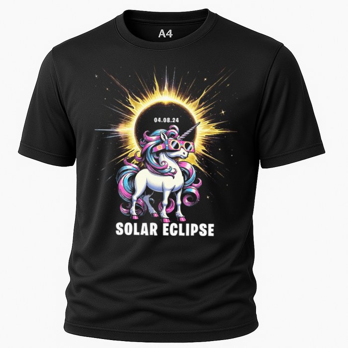 Solar Eclipse 2024 Total Eclipse April 8th 24 Unicorn Cooling Performance Crew T-Shirt