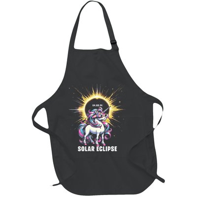 Solar Eclipse 2024 Total Eclipse April 8th 24 Unicorn Full-Length Apron With Pockets
