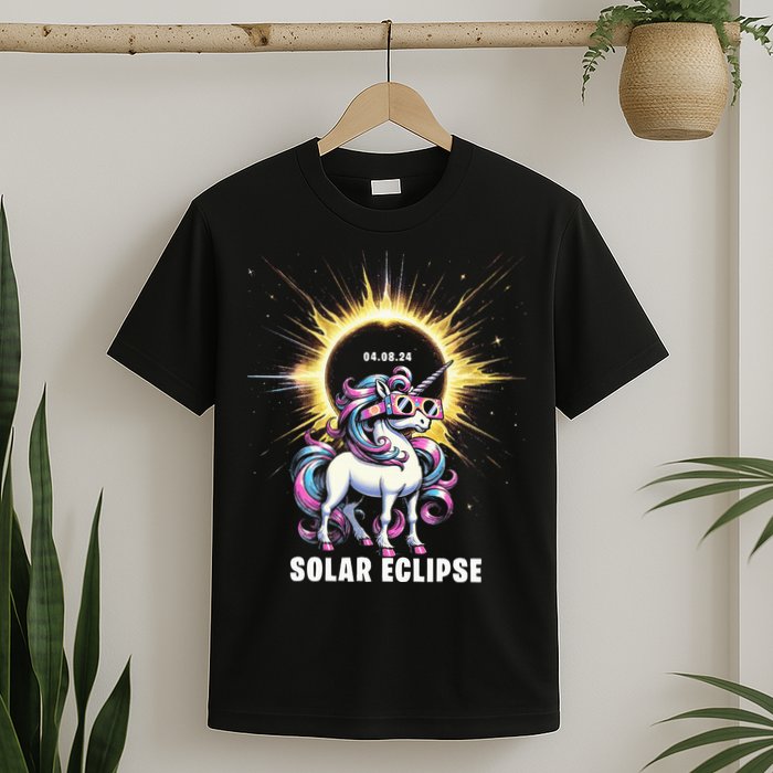 Solar Eclipse 2024 Total Eclipse April 8th 24 Unicorn T-Shirt