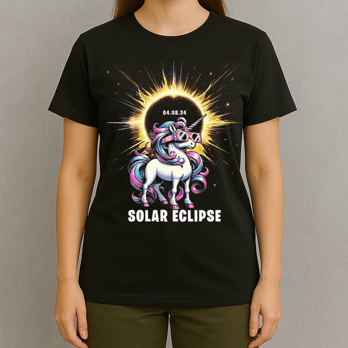 Solar Eclipse 2024 Total Eclipse April 8th 24 Unicorn T-Shirt