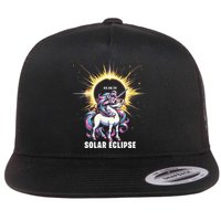 Solar Eclipse 2024 Total Eclipse April 8th 24 Unicorn Flat Bill Trucker Hat