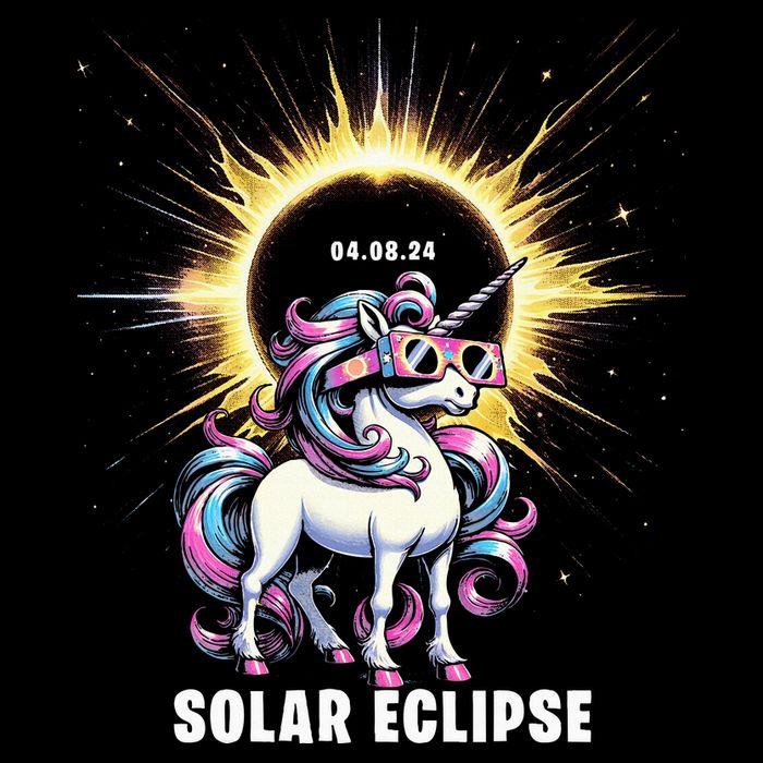 Solar Eclipse 2024 Total Eclipse April 8th 24 Unicorn Toddler T-Shirt