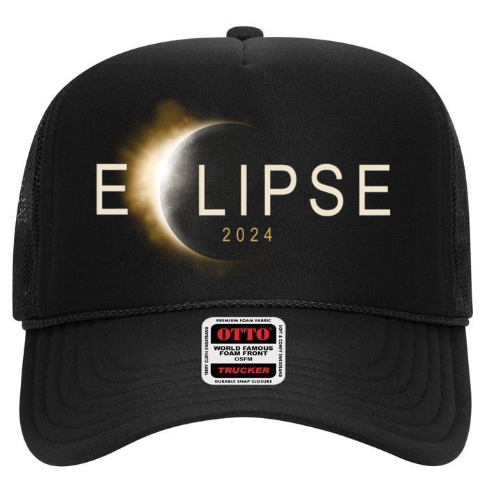 Solar Eclipse 2024 High Crown Mesh Back Trucker Hat