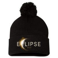 Solar Eclipse 2024 Pom Pom 12in Knit Beanie