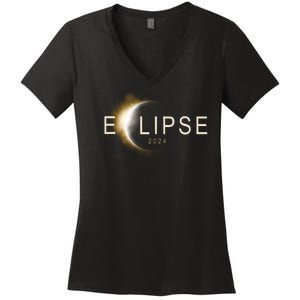 Solar Eclipse 2024 Women's V-Neck T-Shirt