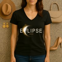 Solar Eclipse 2024 Women's V-Neck T-Shirt