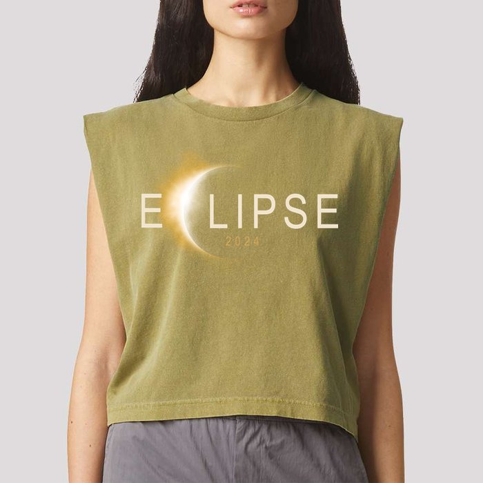Solar Eclipse 2024 Garment-Dyed Women's Muscle Tee