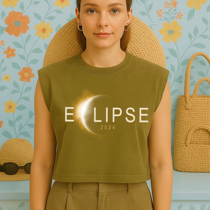 Solar Eclipse 2024 Garment-Dyed Women's Muscle Tee