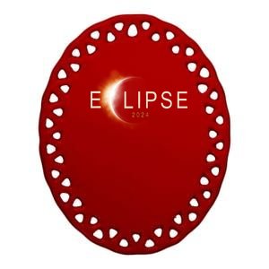 Solar Eclipse 2024 Ceramic Oval Ornament