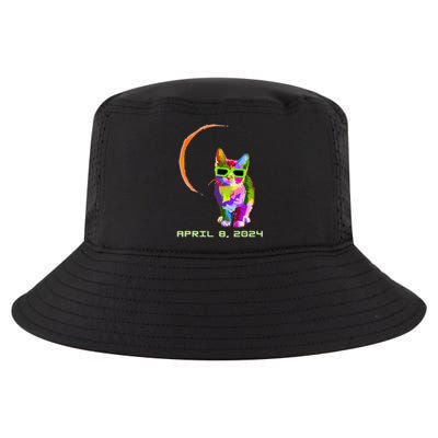 Solar Eclipse 2024 Cat Wearing Solar Eclipse Glasses Cool Comfort Performance Bucket Hat