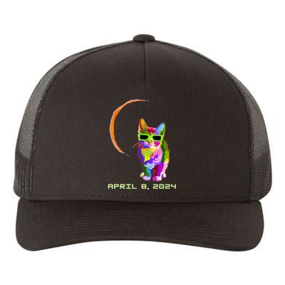 Solar Eclipse 2024 Cat Wearing Solar Eclipse Glasses Yupoong Adult 5-Panel Trucker Hat