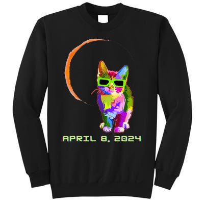 Solar Eclipse 2024 Cat Wearing Solar Eclipse Glasses Sweatshirt