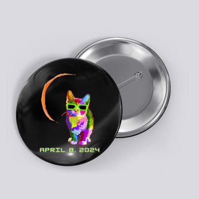 Solar Eclipse 2024 Cat Wearing Solar Eclipse Glasses Button