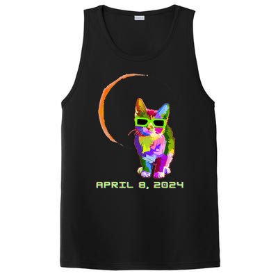 Solar Eclipse 2024 Cat Wearing Solar Eclipse Glasses PosiCharge Competitor Tank