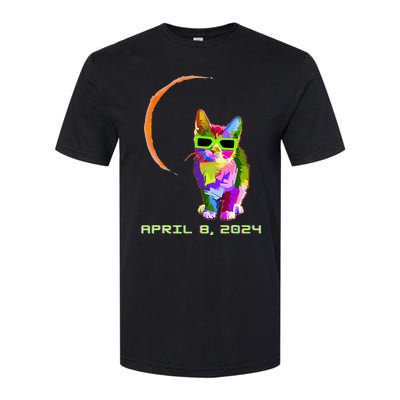 Solar Eclipse 2024 Cat Wearing Solar Eclipse Glasses Softstyle® CVC T-Shirt