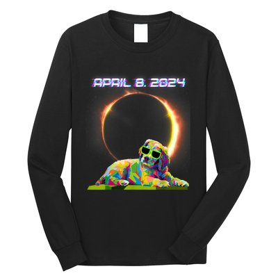 Solar Eclipse 2024 April 8 Dog Solar Eclipse Glasses Long Sleeve Shirt