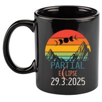 Solar Eclipse 2025 Funny Partial Solar Eclipse 2025 29 March Great Gift 11oz C Handle Ceramic Mug
