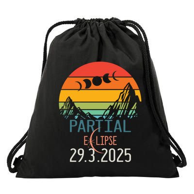 Solar Eclipse 2025 Funny Partial Solar Eclipse 2025 29 March Great Gift Drawstring Bag