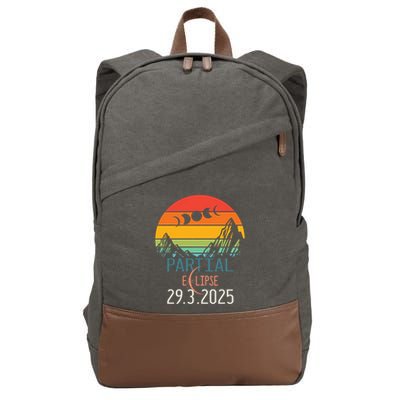 Solar Eclipse 2025 Funny Partial Solar Eclipse 2025 29 March Great Gift Cotton Canvas Backpack