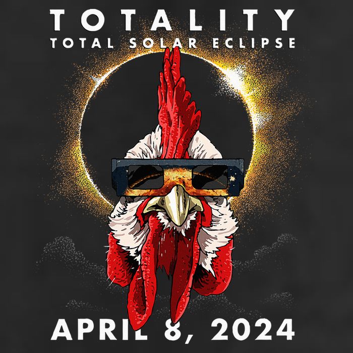 Solar Eclipse 2024 Chicken Rooster 7 Panel Mesh Trucker Snapback Hat