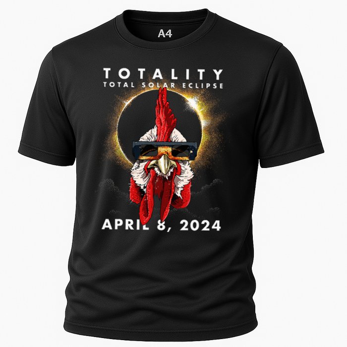 Solar Eclipse 2024 Chicken Rooster Cooling Performance Crew T-Shirt