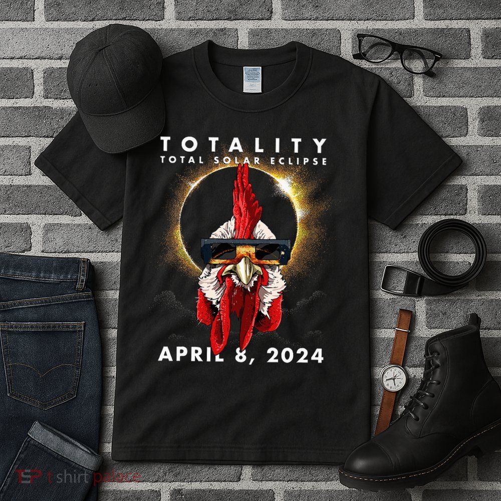 Solar Eclipse 2024 Chicken Rooster Tall T-Shirt