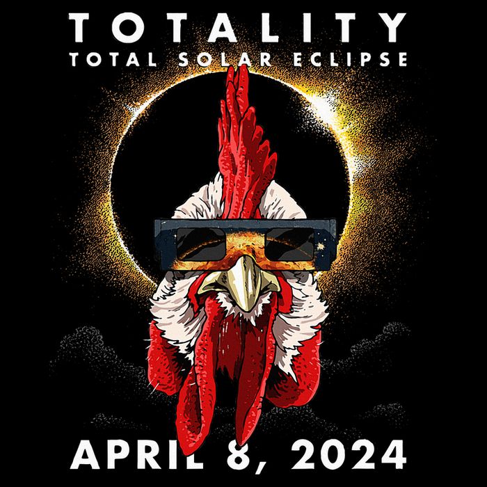 Solar Eclipse 2024 Chicken Rooster Magnet