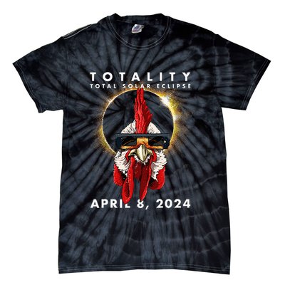 Solar Eclipse 2024 Chicken Rooster Tie-Dye T-Shirt