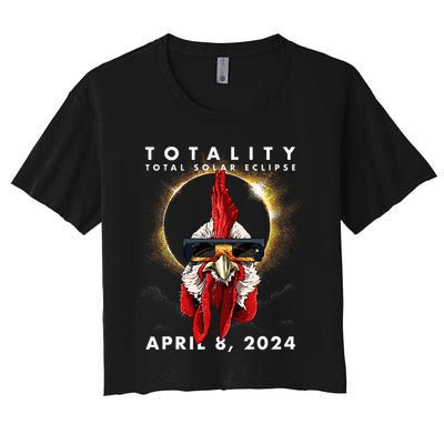 Solar Eclipse 2024 Chicken Rooster Crop Top