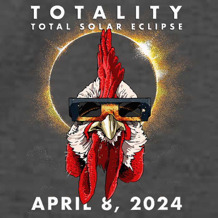 Solar Eclipse 2024 Chicken Rooster Vector Backpack