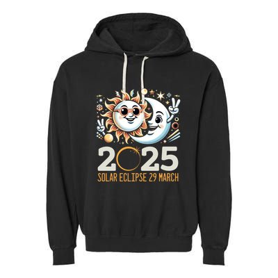 Solar Eclipse 2025 Partial Eclipse 2025 29 March Design Gift Garment-Dyed Fleece Hoodie