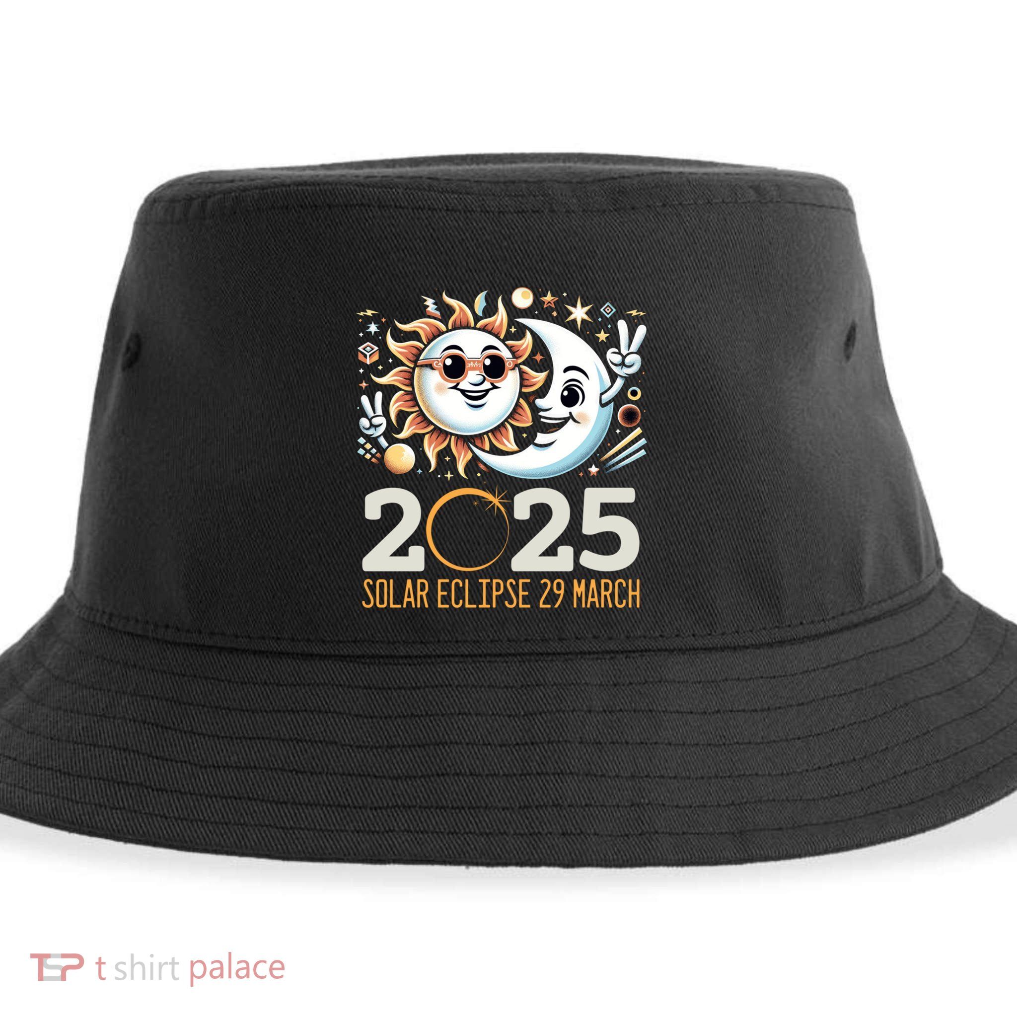 Solar Eclipse 2025 Partial Eclipse 2025 29 March Design Gift Sustainable Bucket Hat