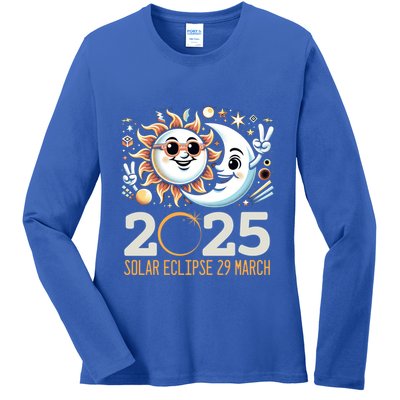 Solar Eclipse 2025 Partial Eclipse 2025 29 March Design Gift Ladies Long Sleeve Shirt