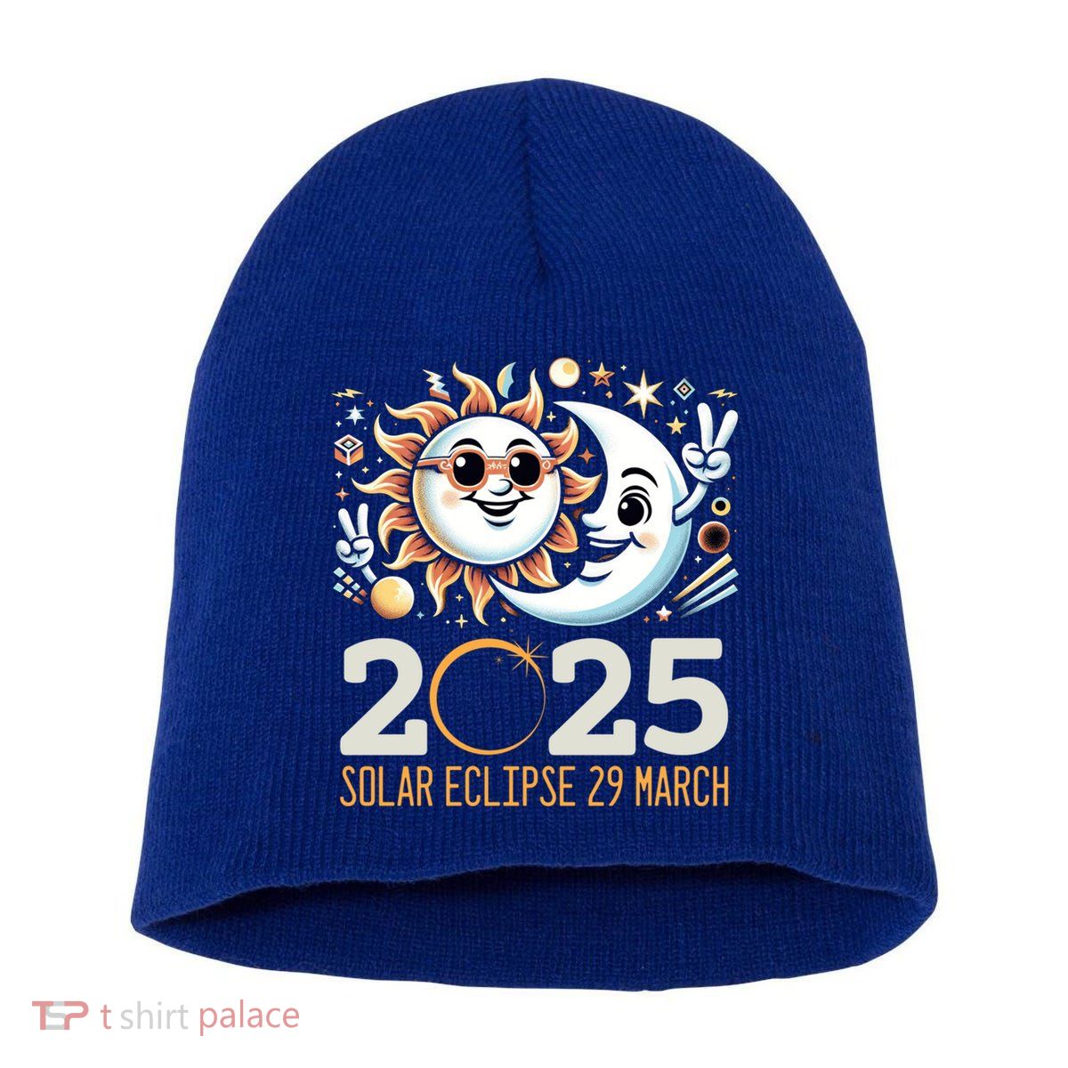 Solar Eclipse 2025 Partial Eclipse 2025 29 March Design Gift Short Acrylic Beanie