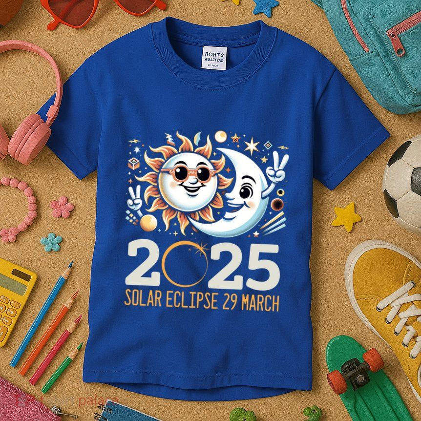 Solar Eclipse 2025 Partial Eclipse 2025 29 March Design Gift Kids T-Shirt