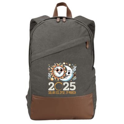 Solar Eclipse 2025 Partial Eclipse 2025 29 March Design Gift Cotton Canvas Backpack