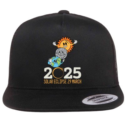 Solar Eclipse 2025 Partial Eclipse 2025 29 March Design Meaningful Gift Flat Bill Trucker Hat