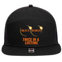 Solar Eclipse 2024 Twice In A Lifetime Solar Eclipse 7 Panel Mesh Trucker Snapback Hat