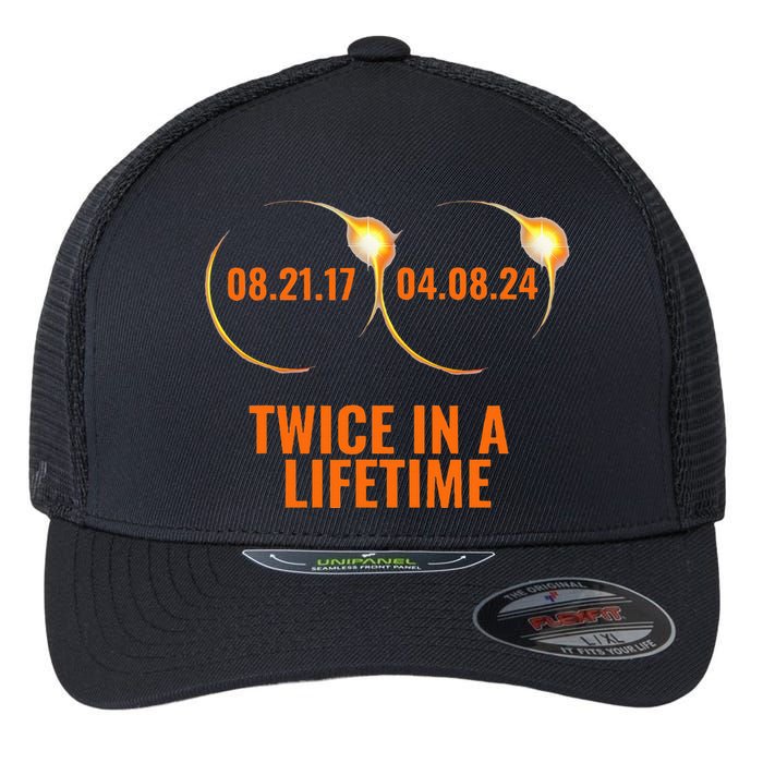 Solar Eclipse 2024 Twice In A Lifetime Solar Eclipse Flexfit Unipanel Trucker Cap