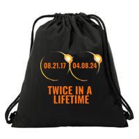 Solar Eclipse 2024 Twice In A Lifetime Solar Eclipse Drawstring Bag